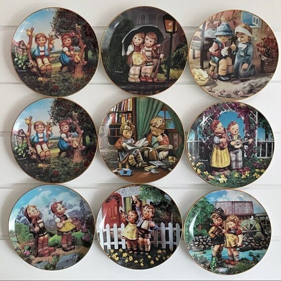 M.J. Hummel Lot of 9 Little Companions Danbury Mint Collectors Plates - Picture 2 of 10